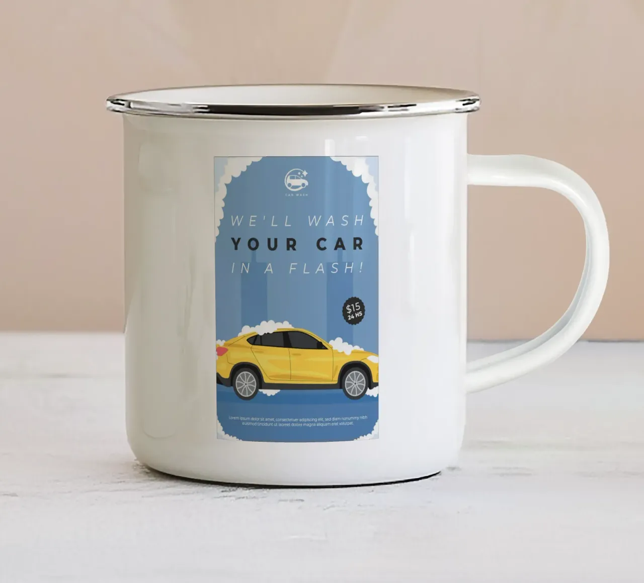 Poster dell'autolavaggio tazza in smalto da williamsshop