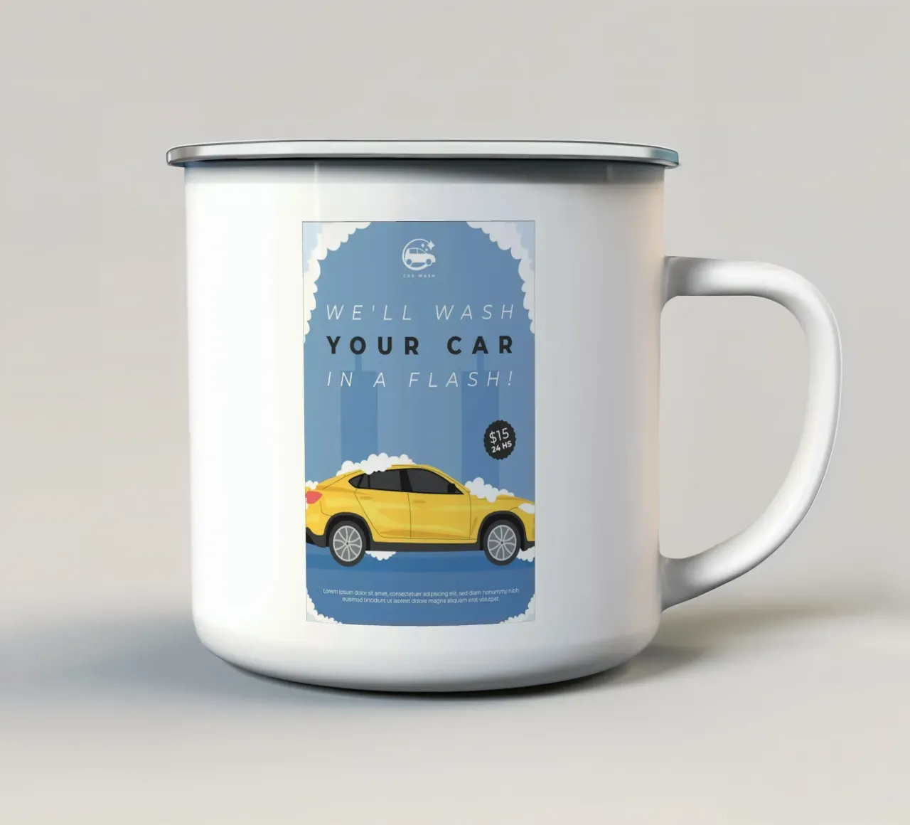Poster dell'autolavaggio tazza in smalto da williamsshop