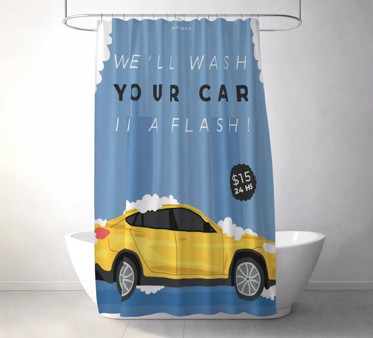 Car wash poster shower curtain by williamsshop