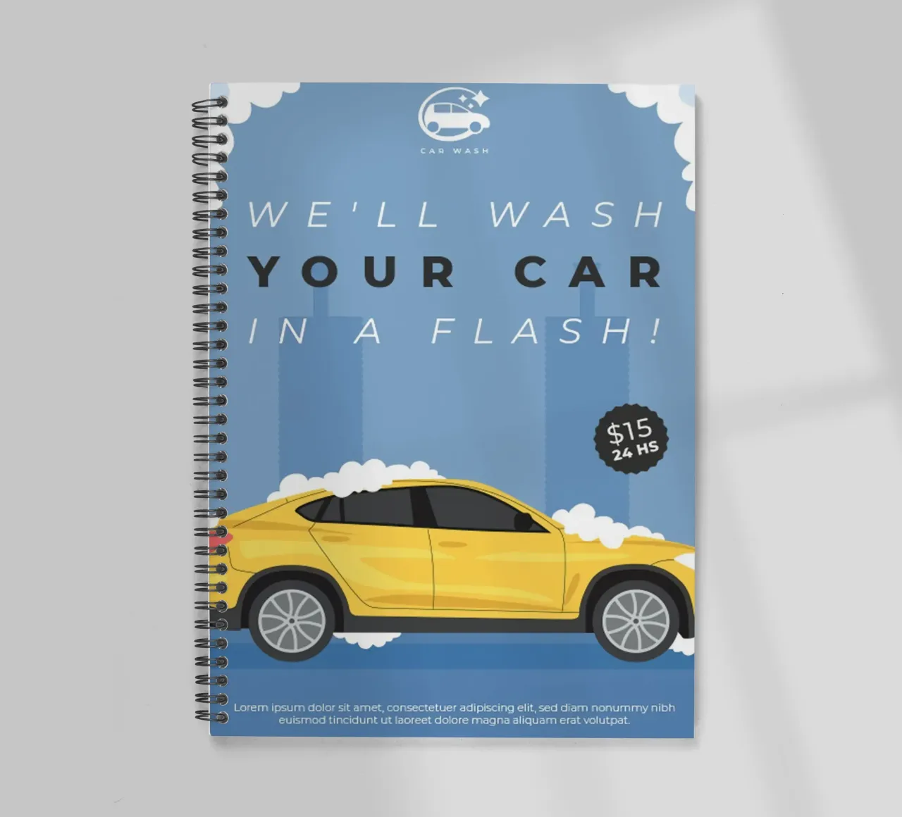 Car wash poster spiral notebook by williamsshop