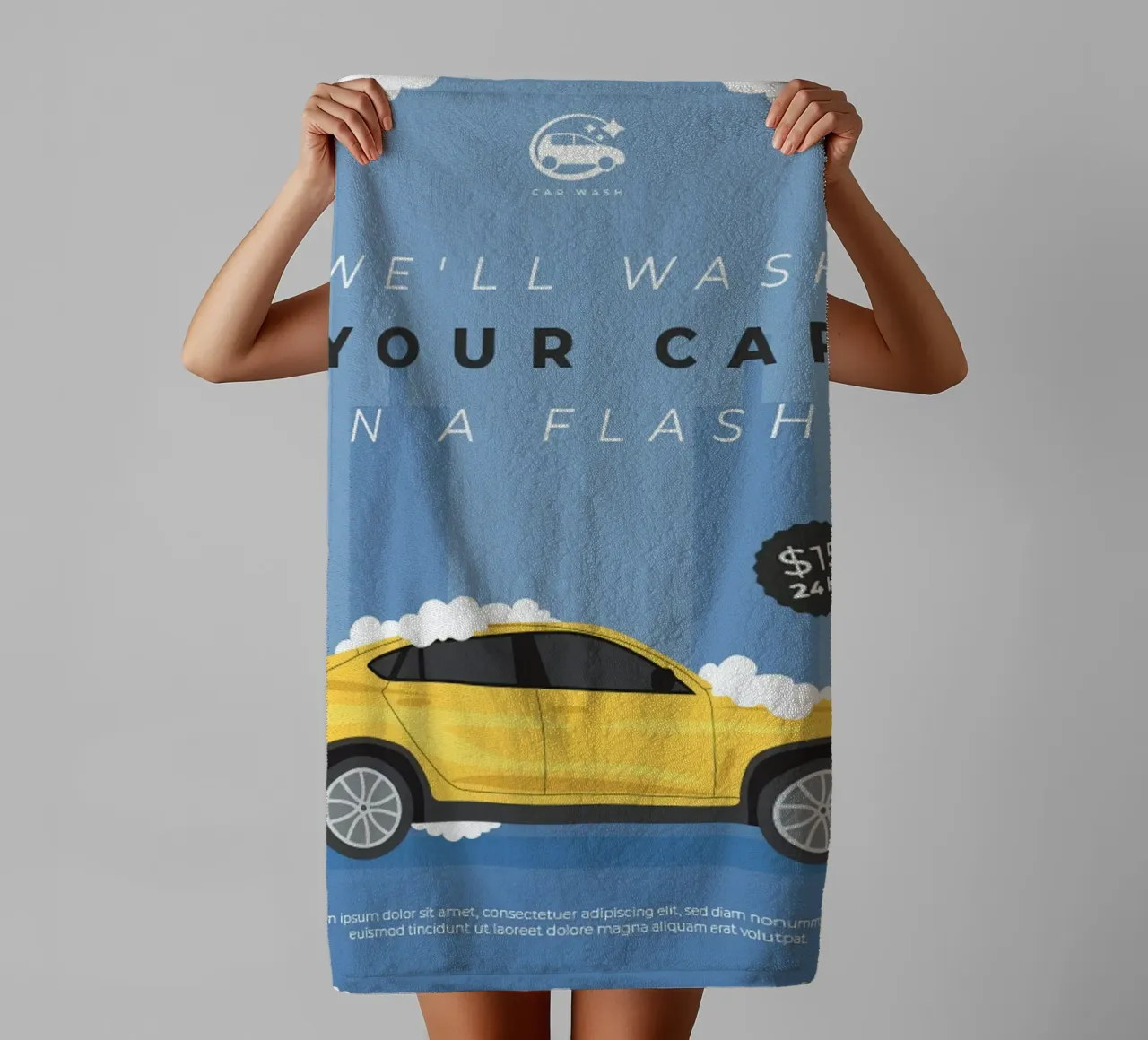 Poster autowasstraat badhanddoek van williamsshop