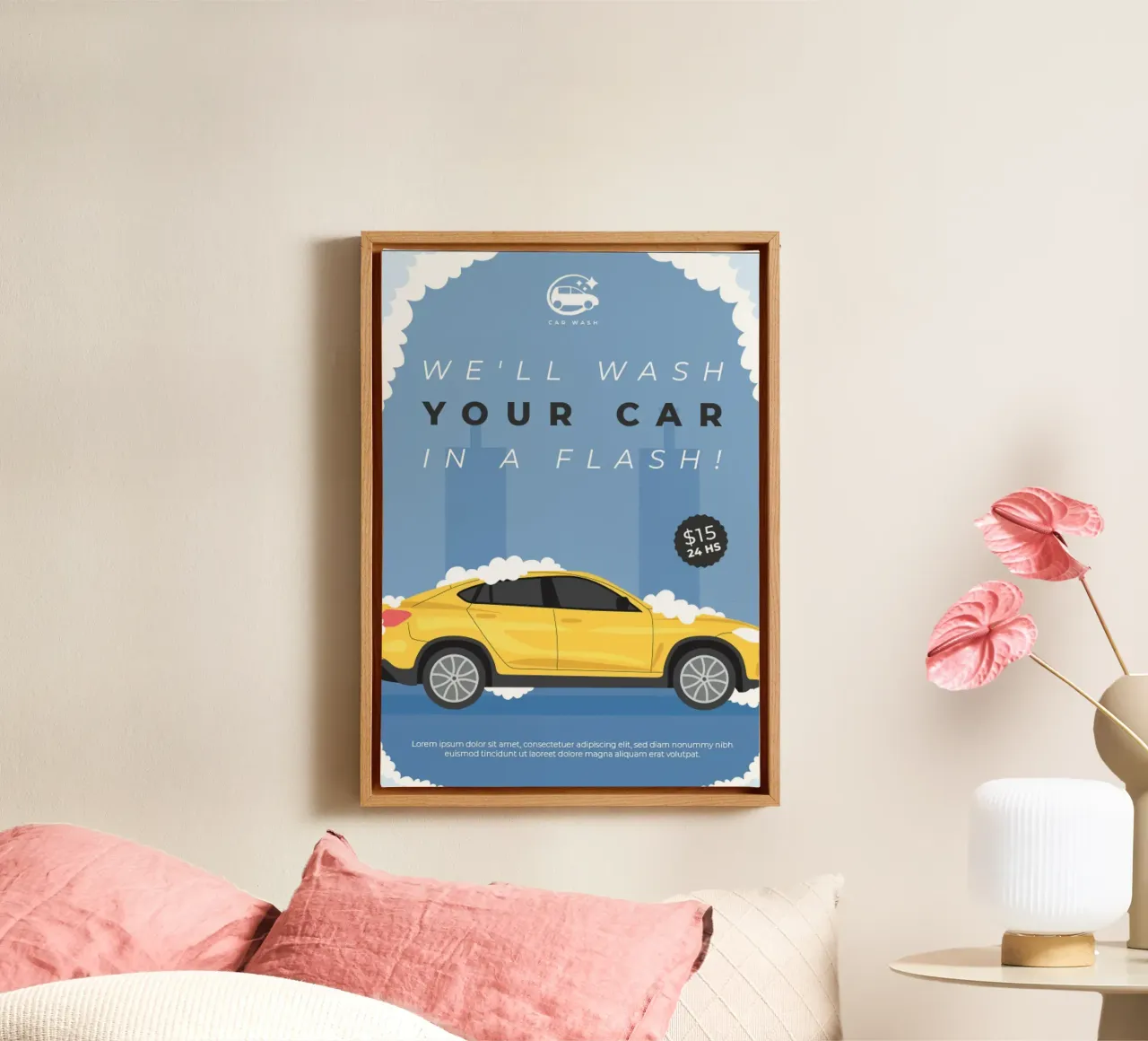 Car wash poster canvas by williamsshop