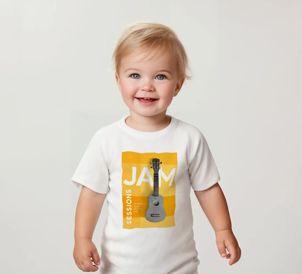 Guitar lessons poster baby t-shirt by williamsshop