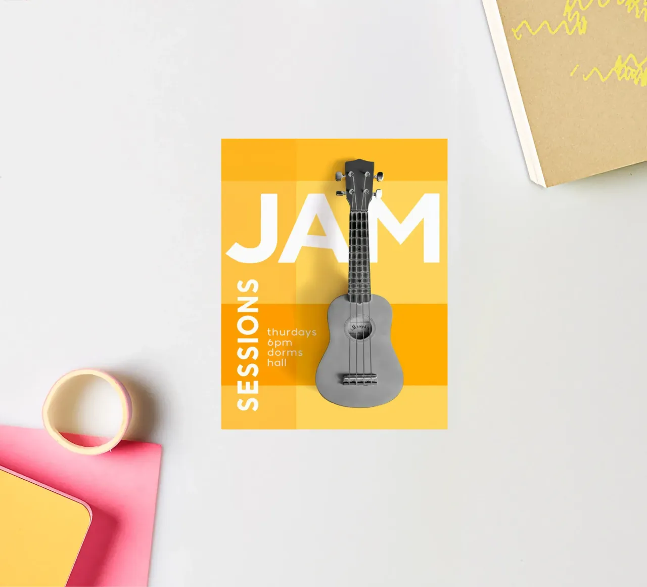 Guitar lessons poster sticker by williamsshop