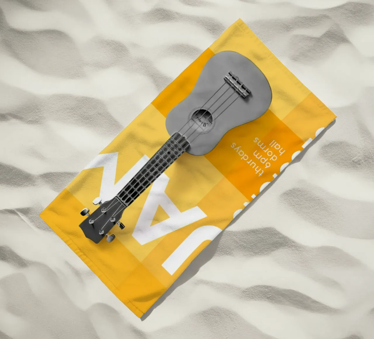 Poster delle lezioni di chitarra telo mare da williamsshop