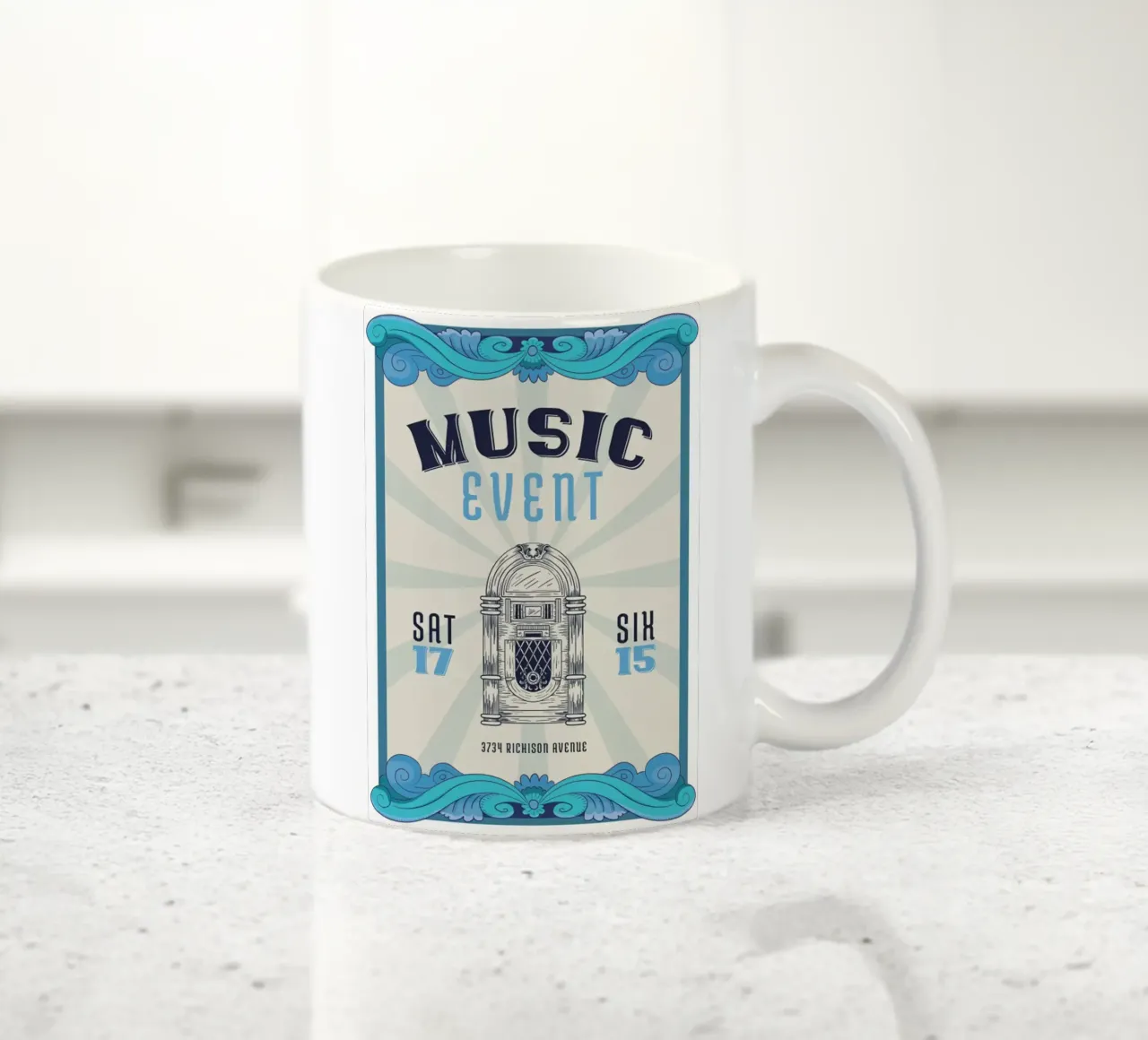 Music Event Vintage Poster ceramic mug by williamsshop