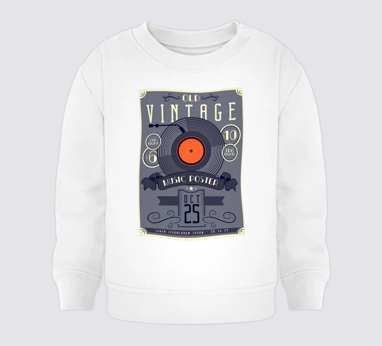 Vecchio poster musicale d'epoca felpa neonato da williamsshop