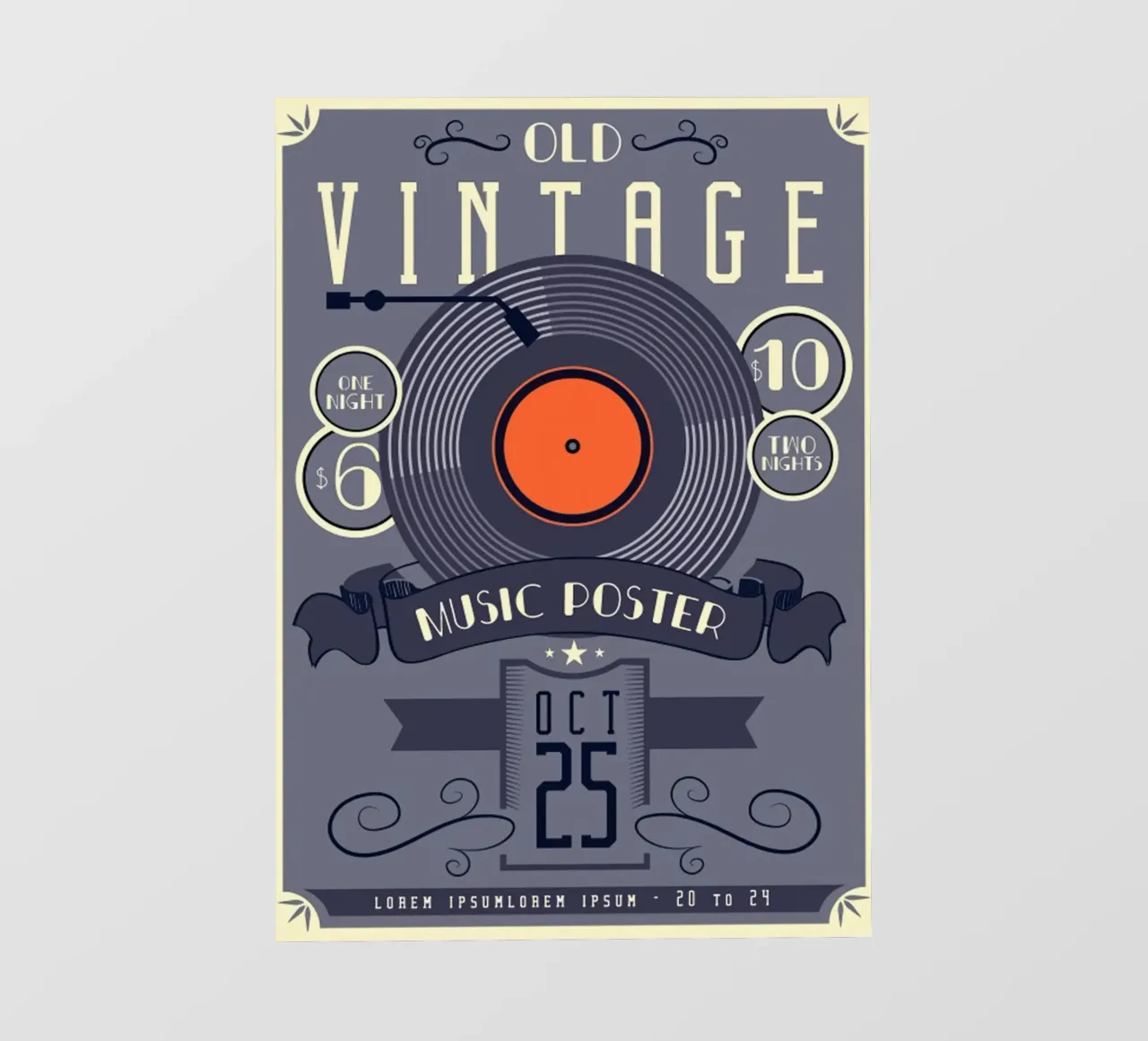 Vecchio poster musicale d'epoca telo in pvc da williamsshop
