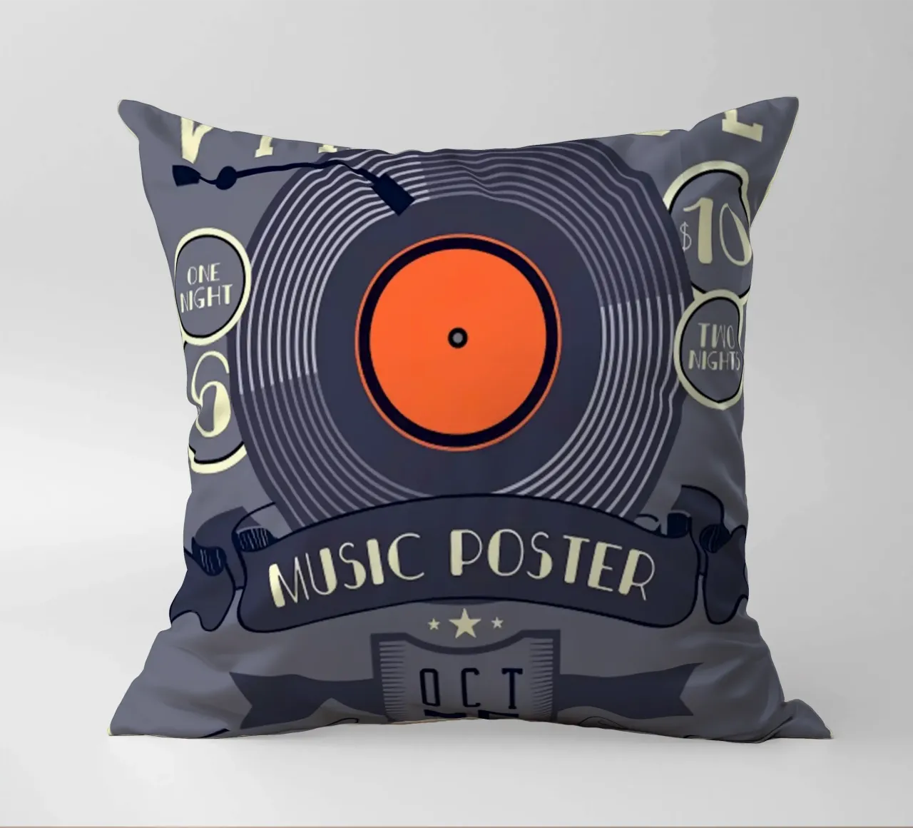 Vecchio poster musicale d'epoca cuscino da williamsshop