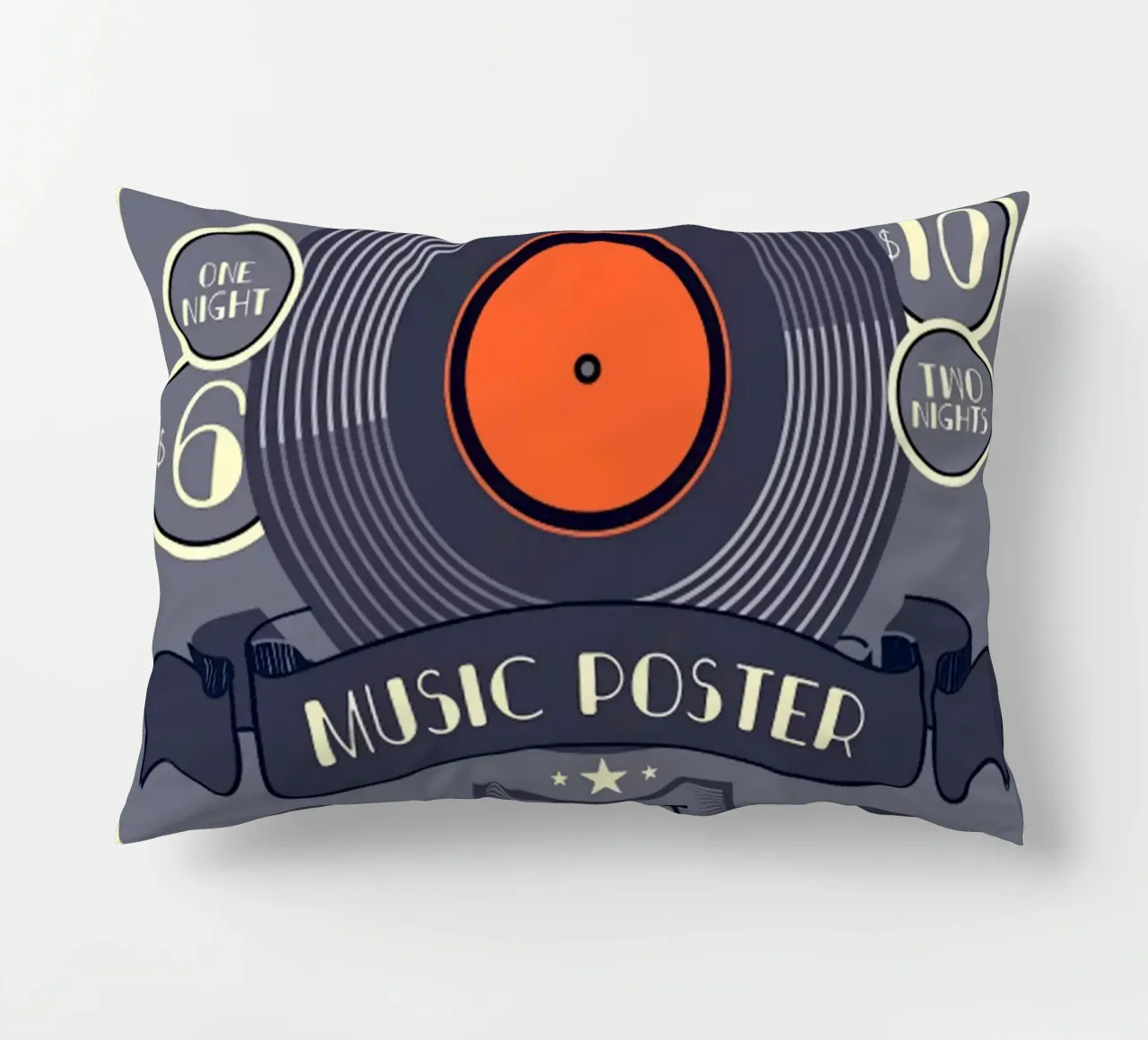 Vecchio poster musicale d'epoca cuscino da williamsshop