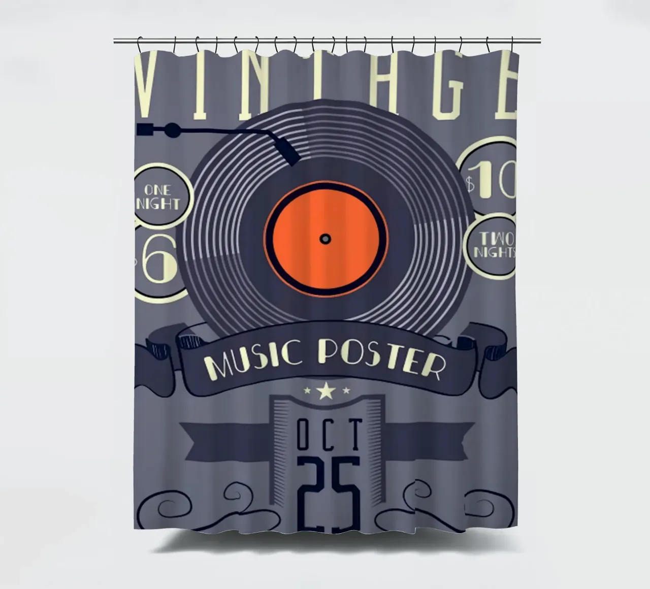 Old Vintage Music Poster shower curtain by williamsshop