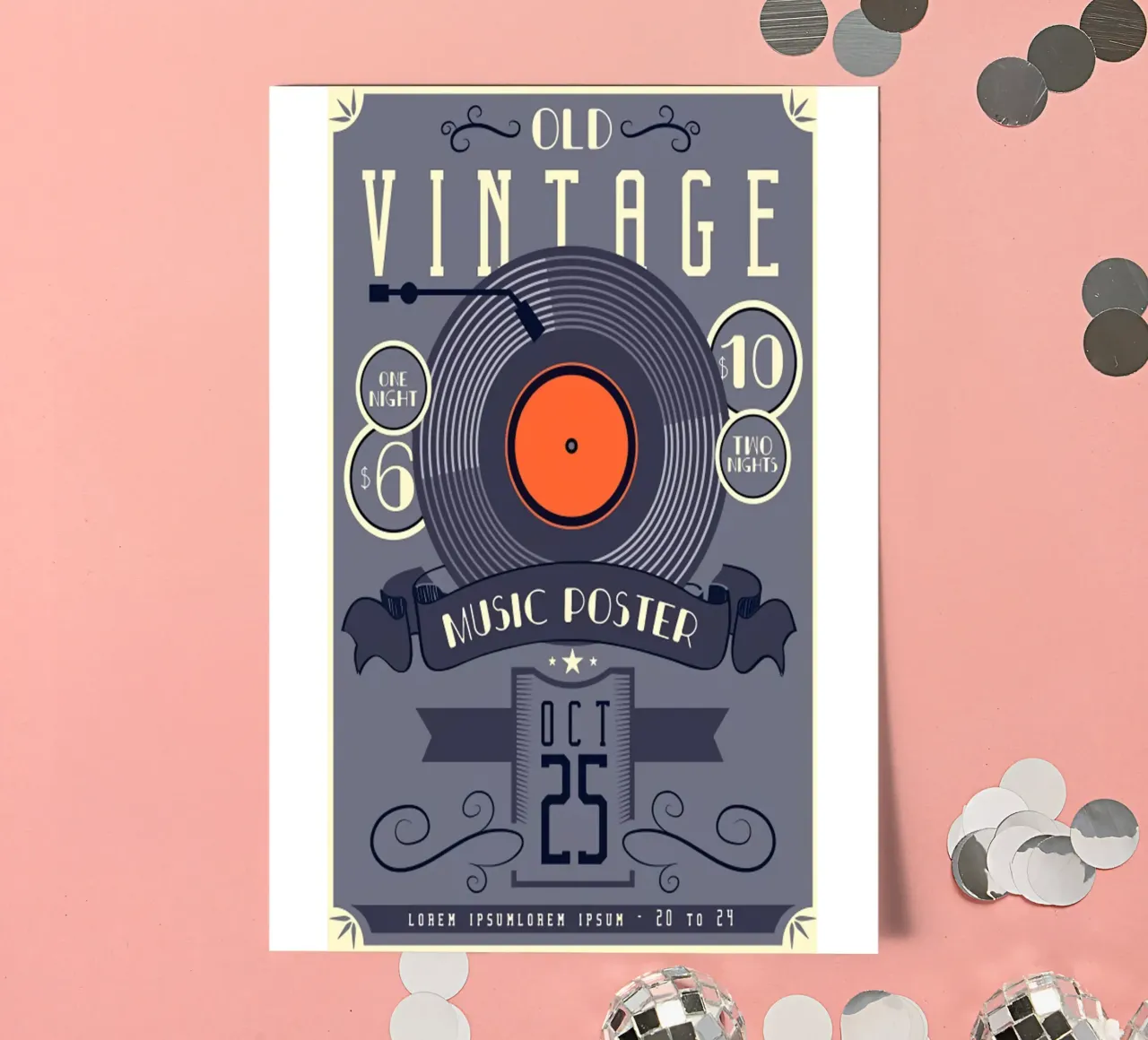 Old Vintage Music Poster sticker sheet by williamsshop