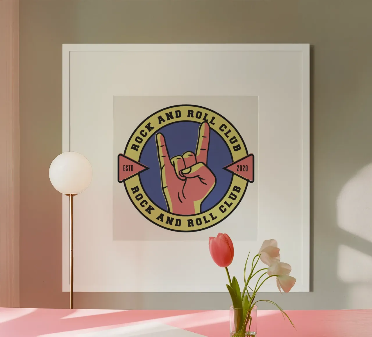 Club rock and roll poster con telaio in plastica da williamsshop