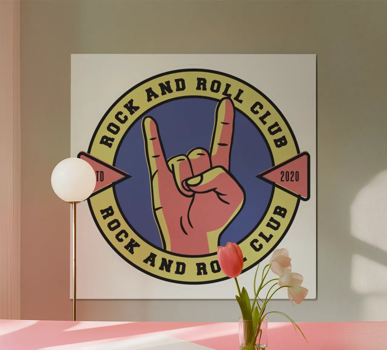 Club rock and roll poster con telaio in plastica da williamsshop