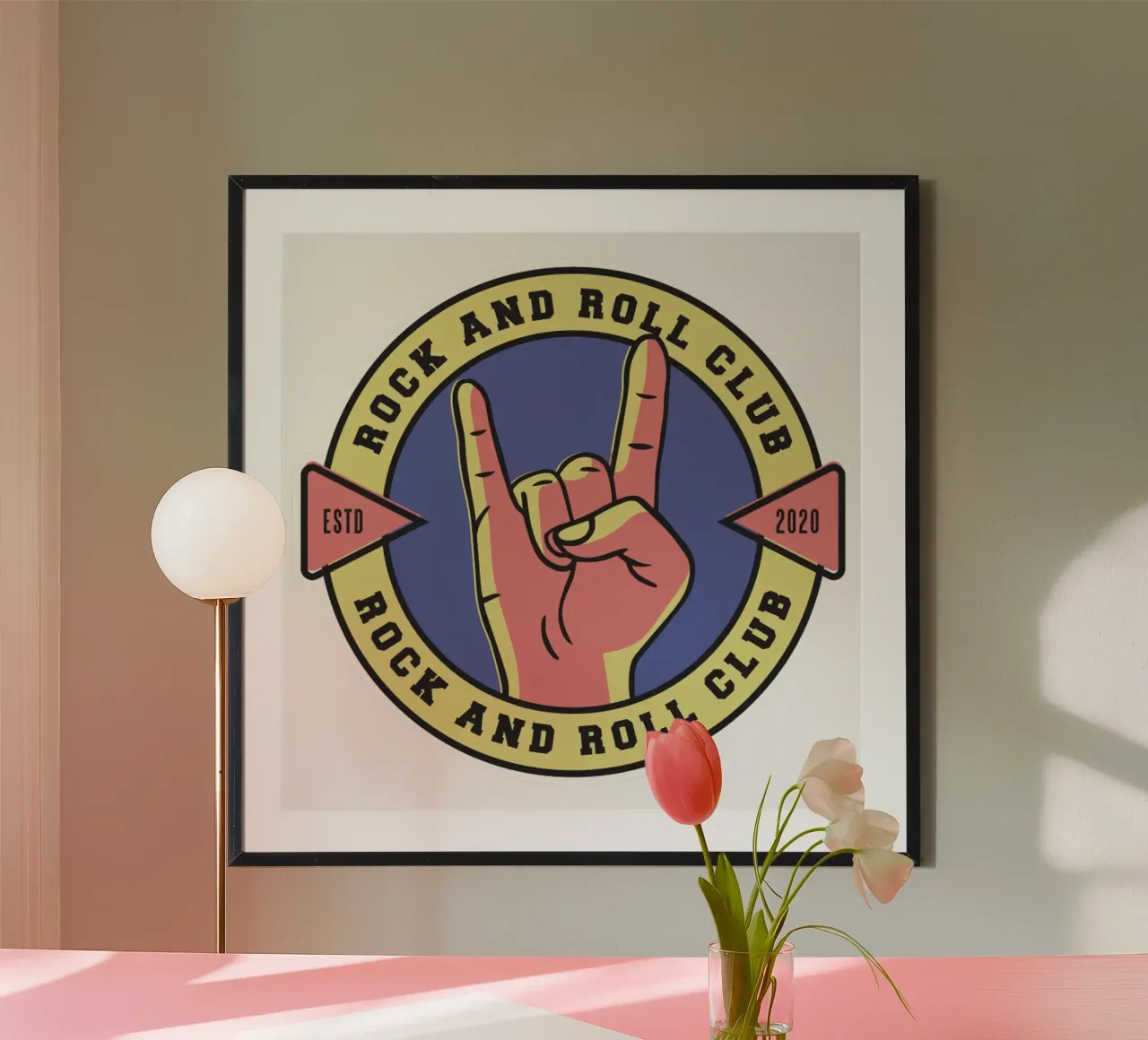 Club rock and roll poster con telaio in plastica da williamsshop