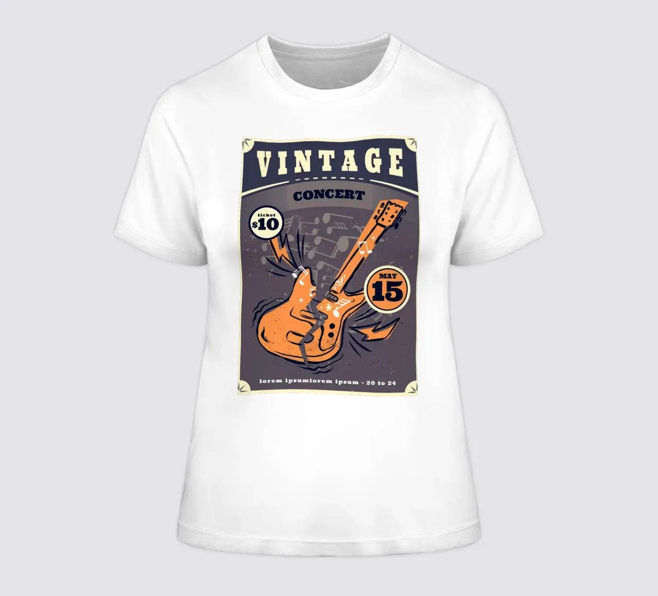 Vintage Rock Concert Poster women's fitted t-shirt by williamsshop