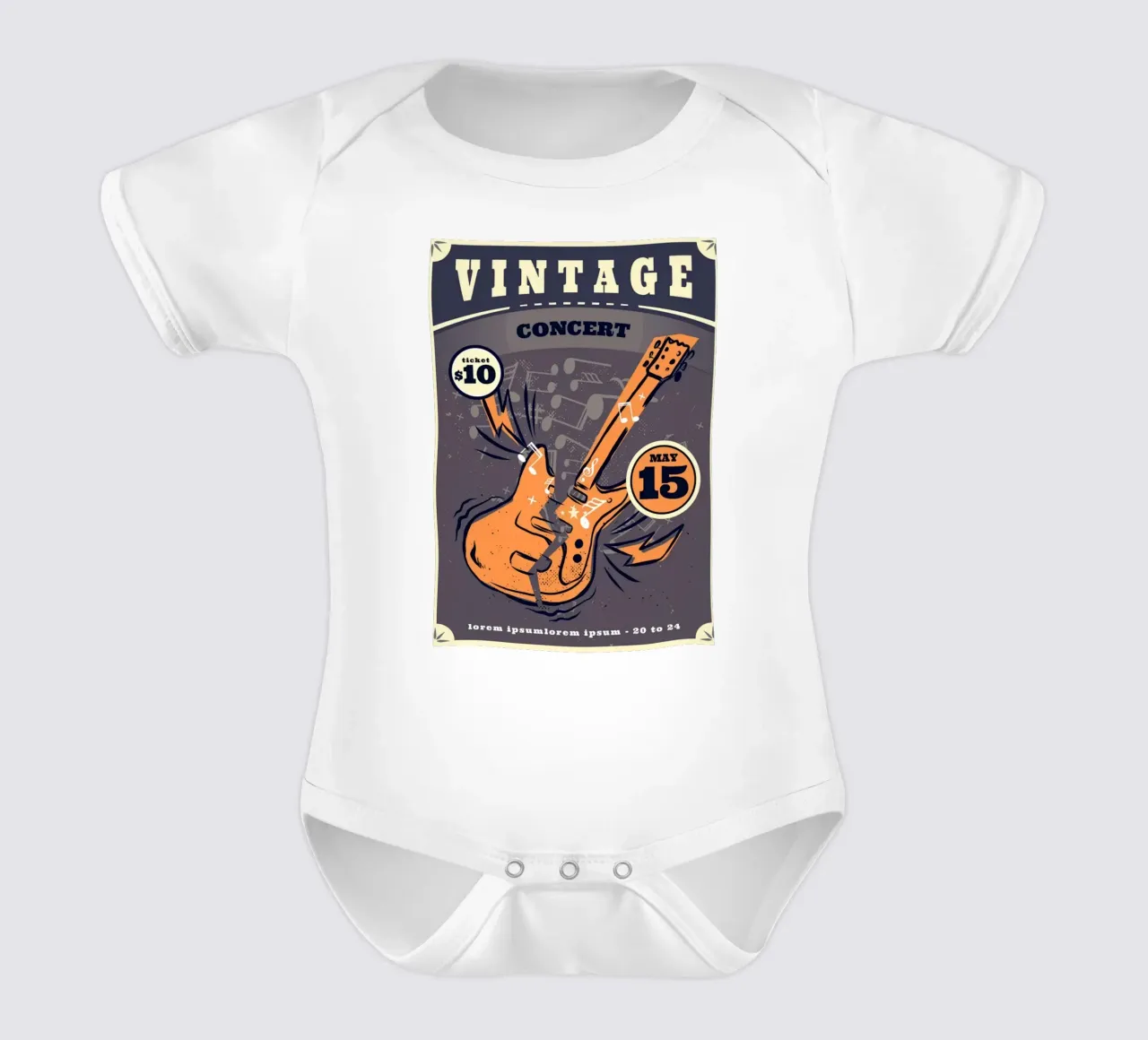 Poster di un concerto rock d'epoca body neonato maniche corte da williamsshop