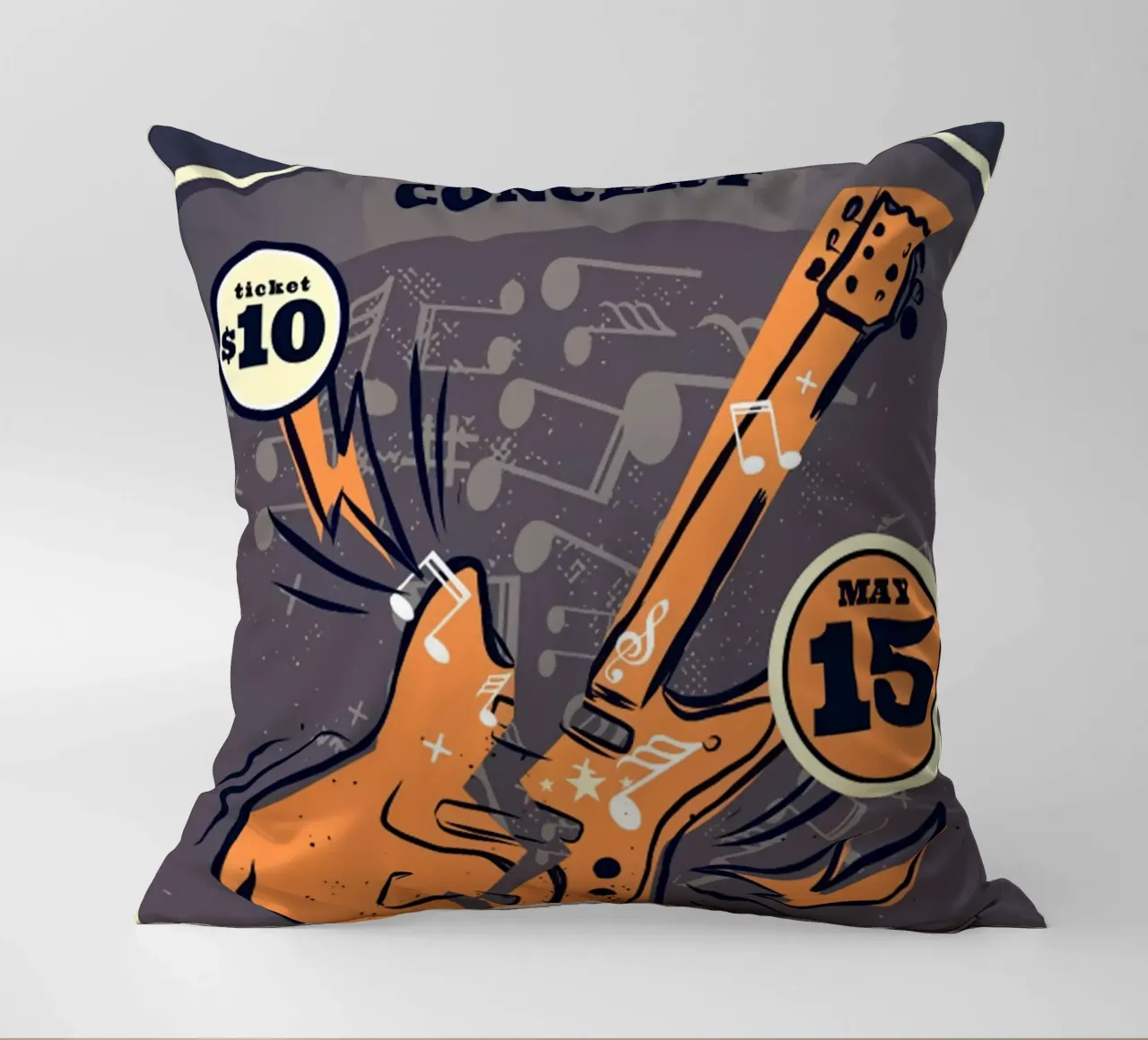 Poster di un concerto rock d'epoca cuscino da williamsshop