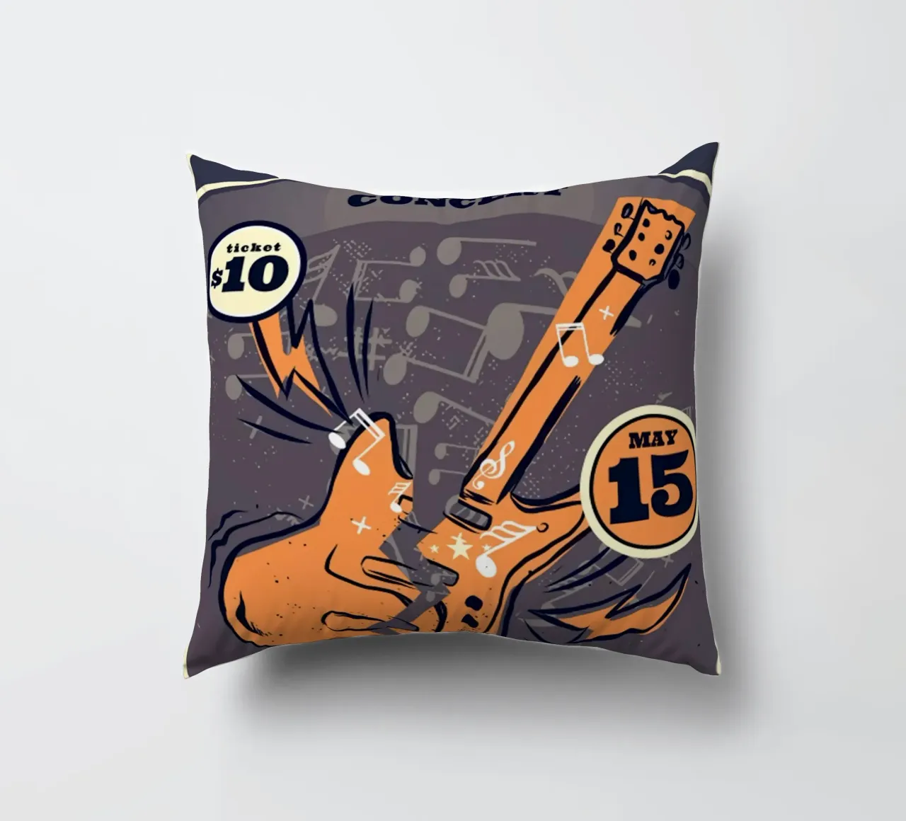 Poster di un concerto rock d'epoca cuscino da williamsshop