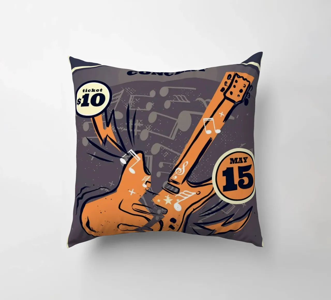 Poster di un concerto rock d'epoca cuscino da williamsshop