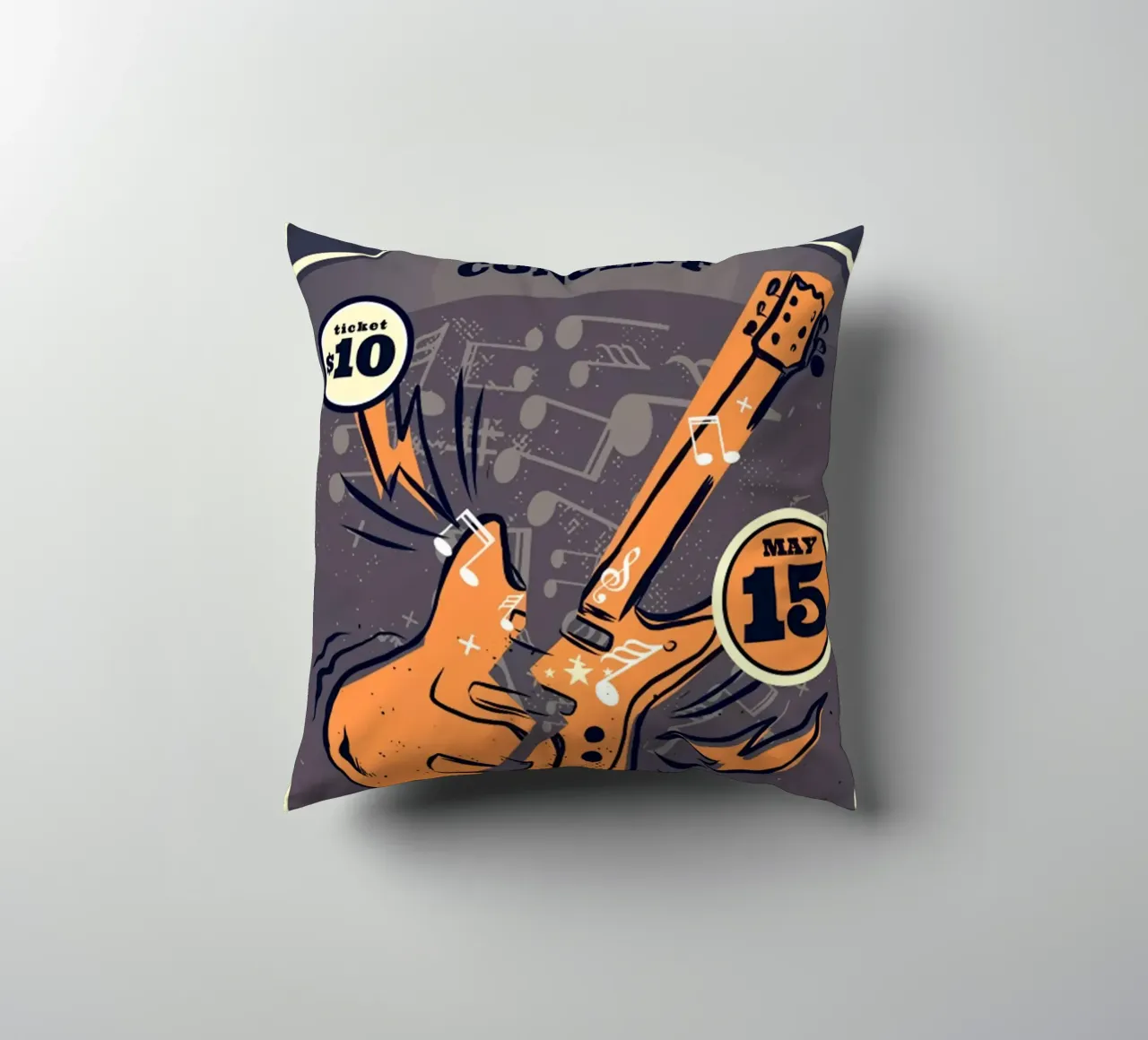 Poster di un concerto rock d'epoca cuscino da williamsshop