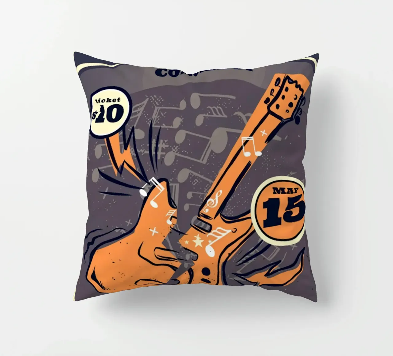 Poster di un concerto rock d'epoca cuscino da williamsshop
