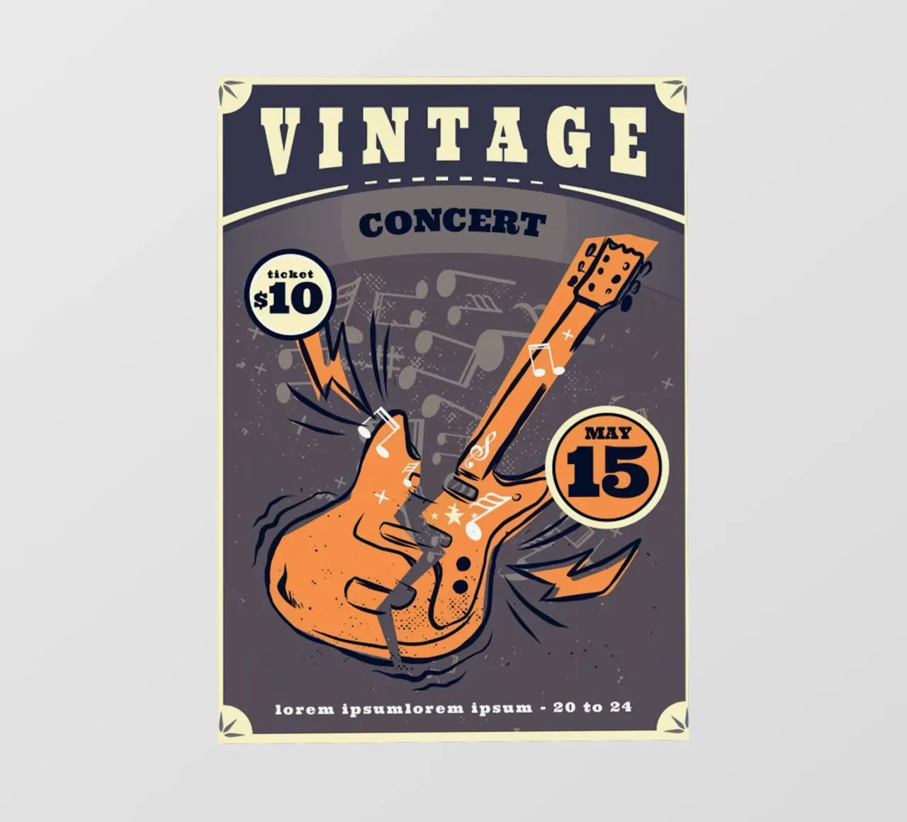 Poster di un concerto rock d'epoca pellicola backlit da williamsshop