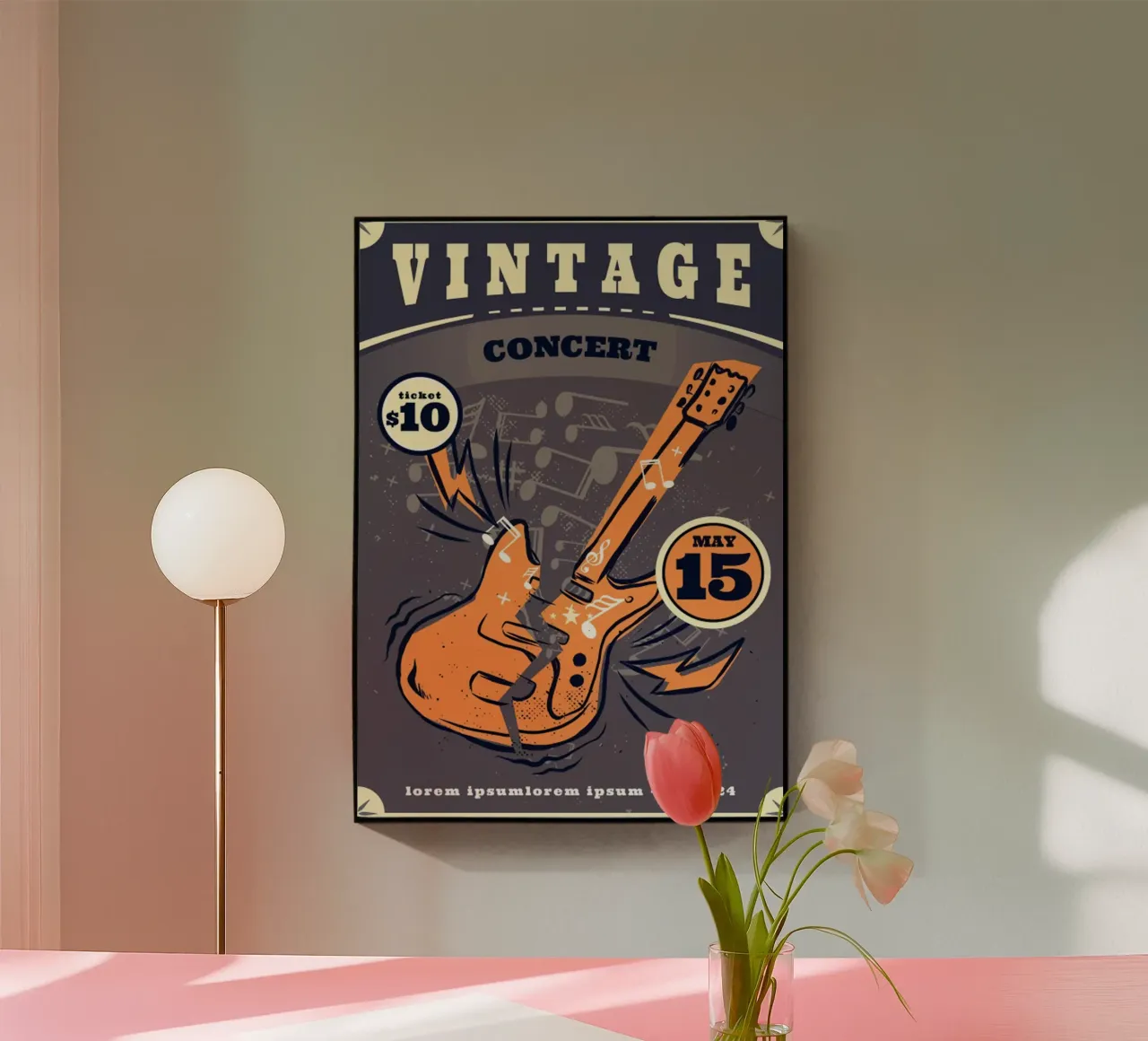 Poster di un concerto rock d'epoca plexiglass da williamsshop