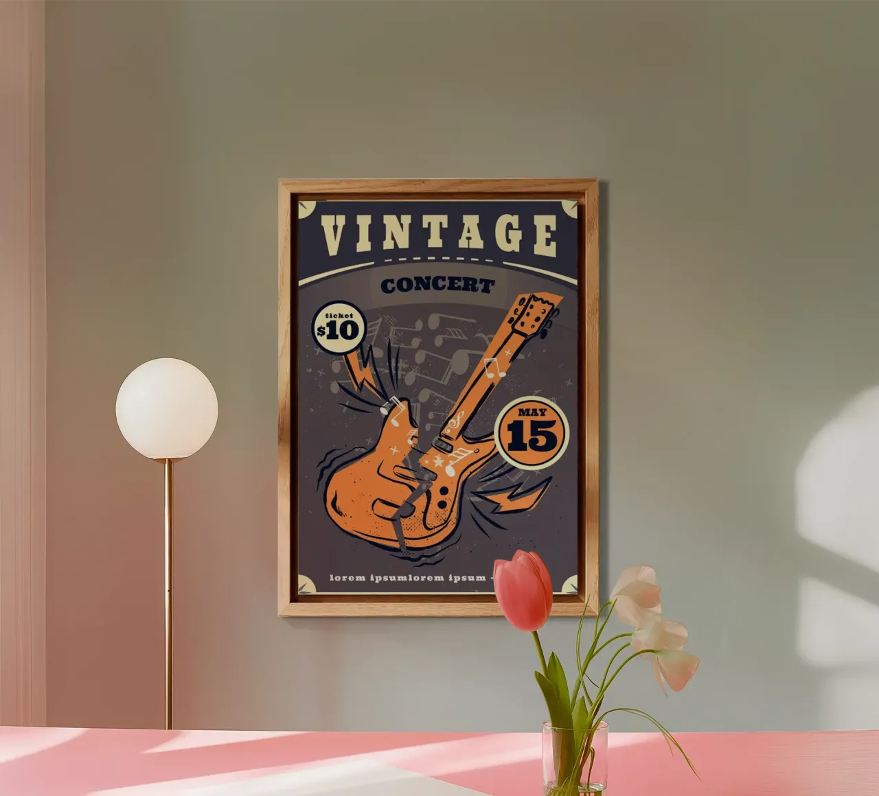 Poster di un concerto rock d'epoca alluminio dibond da williamsshop