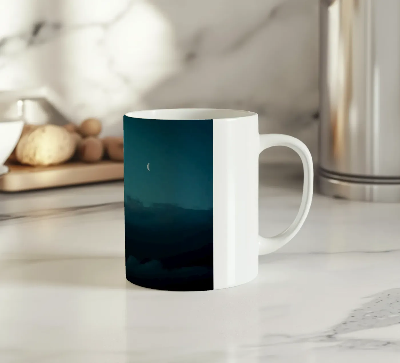 moon clouds ceramic mug by Earthly Visions