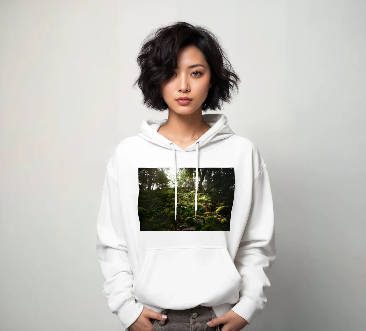 muschio della foresta felpa con cappuccio da Earthly Visions