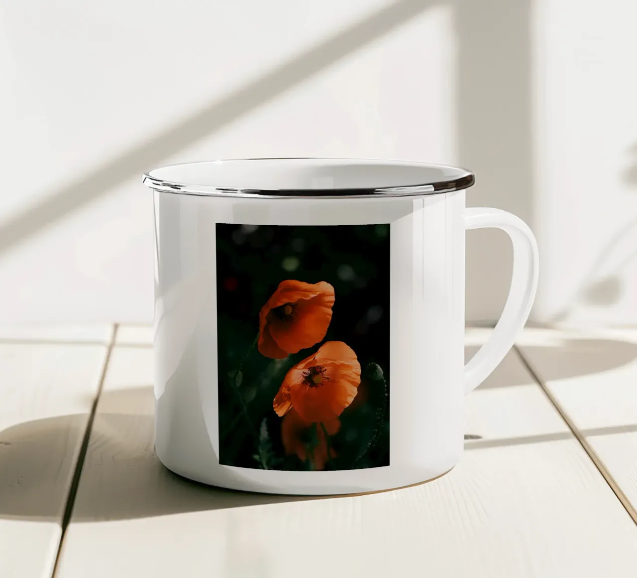 fiori di papavero tazza in smalto da Earthly Visions