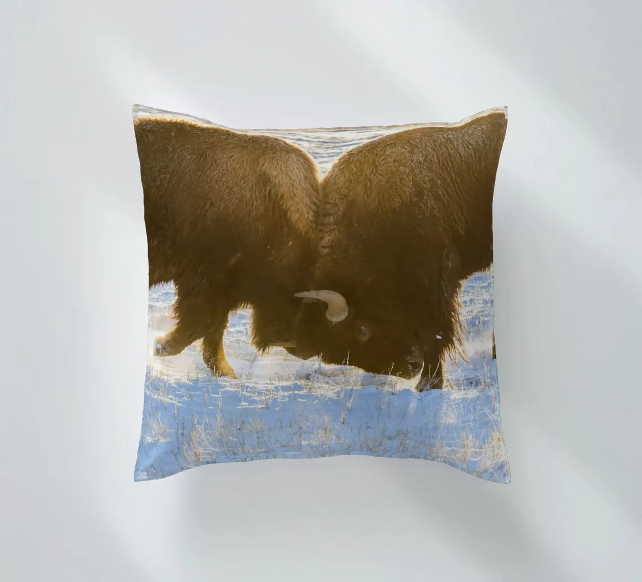 bison animal decorative cushion by Earthly Visions