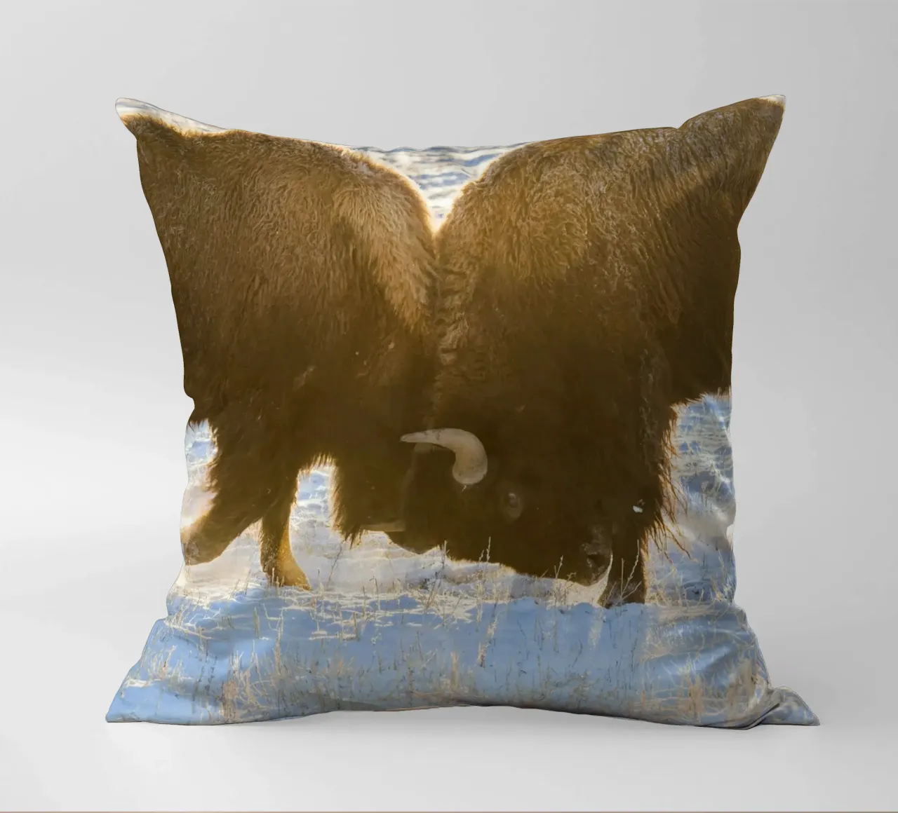 bison animal decorative cushion by Earthly Visions