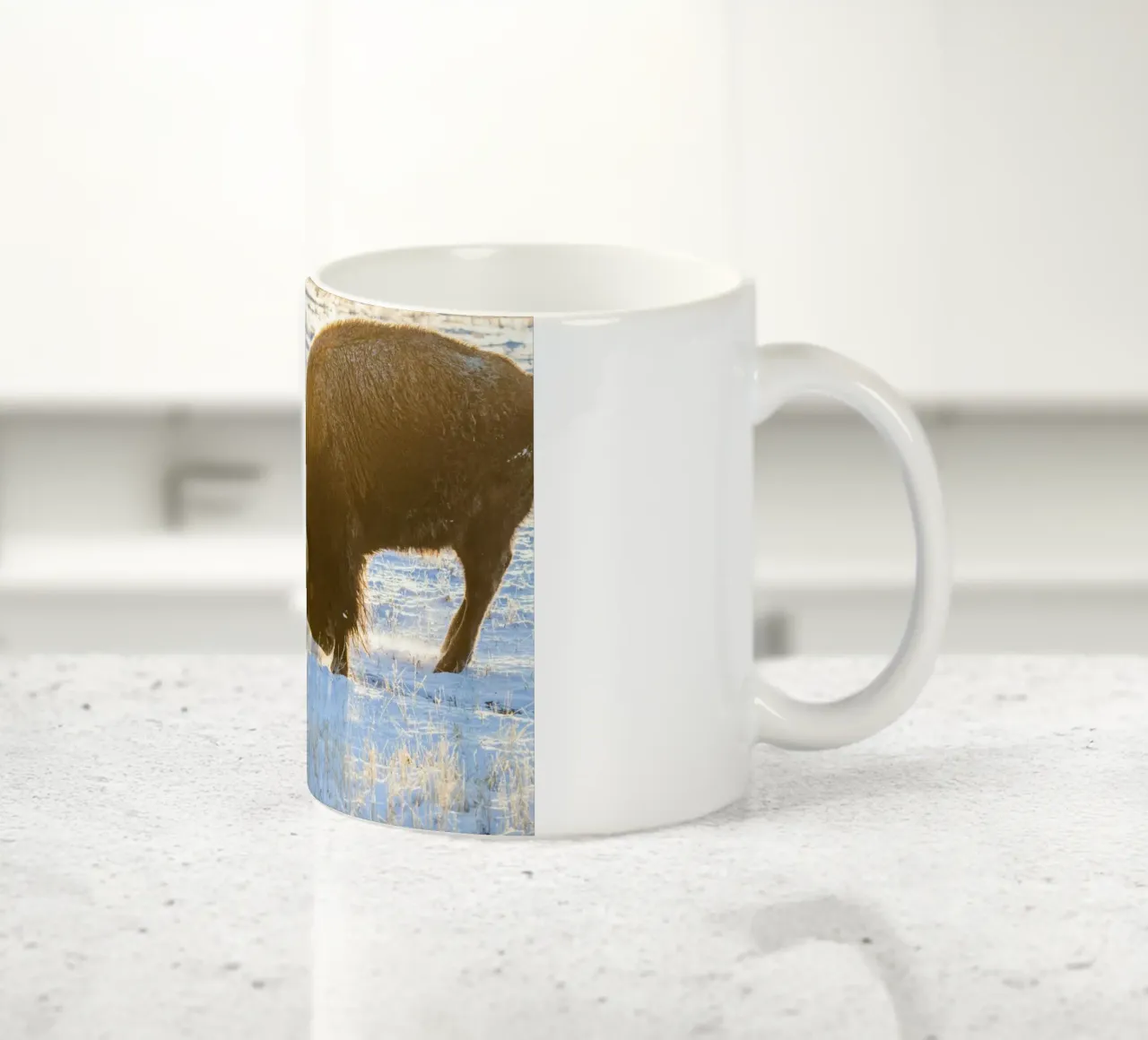 animale bisonte tazza in ceramica da Earthly Visions
