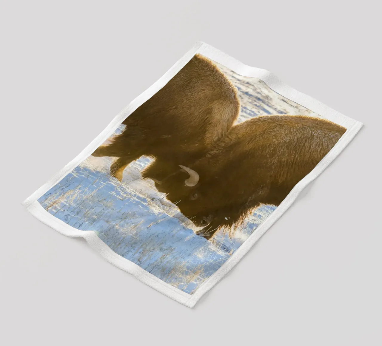 bison animal fleece blanket by Earthly Visions
