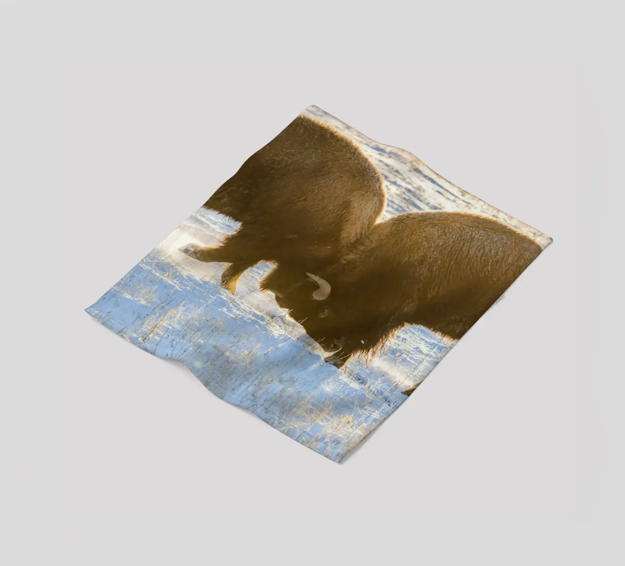 bison animal fleece blanket by Earthly Visions