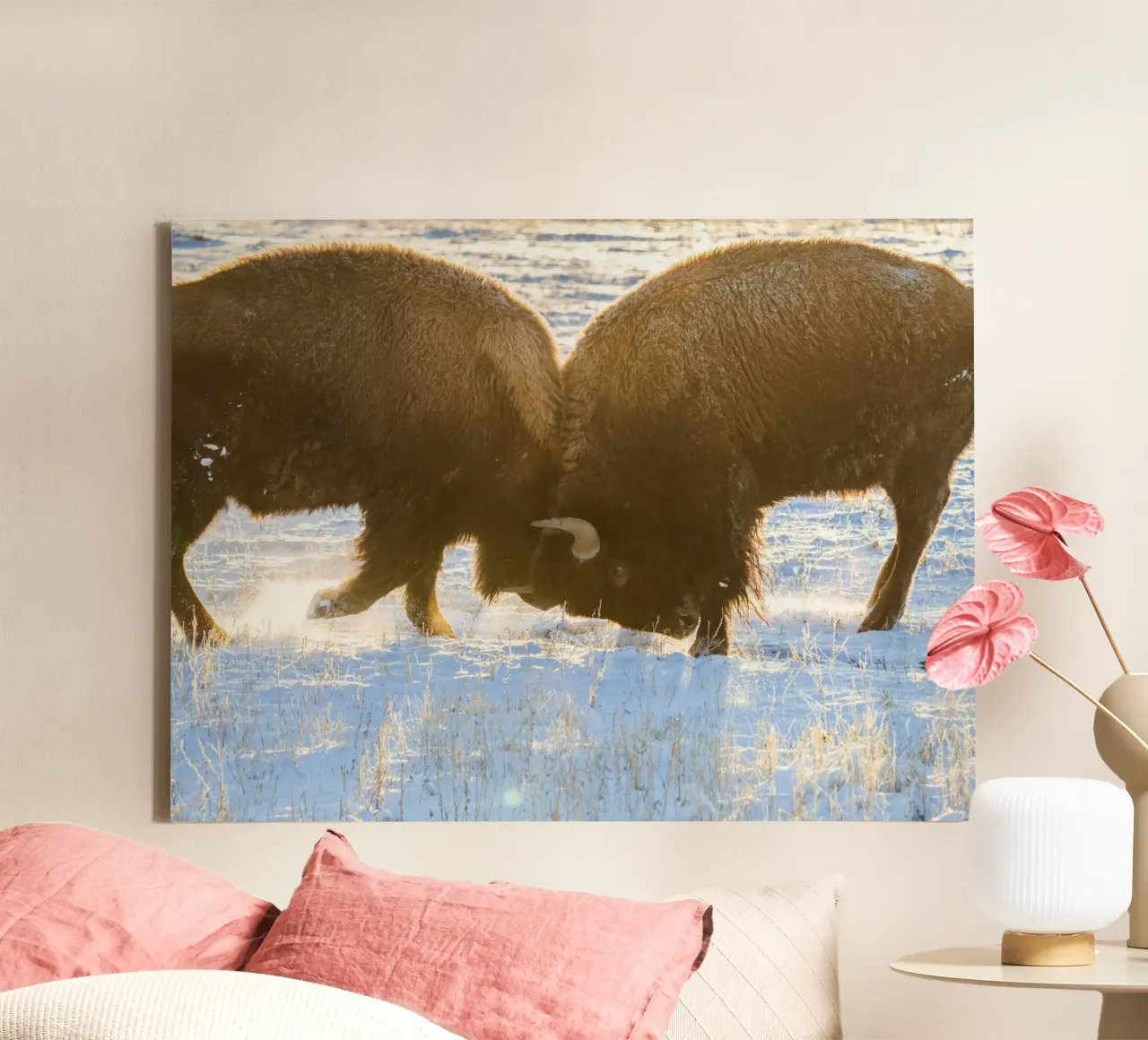bison animal canvas by Earthly Visions