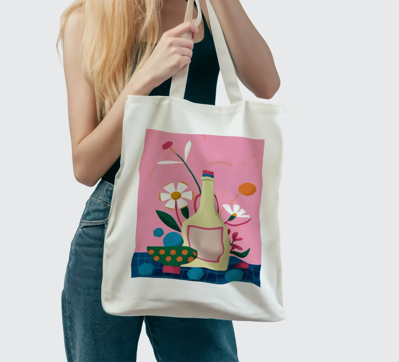 Vino Pastello Immobile borsa in juta da Lunar Valentina