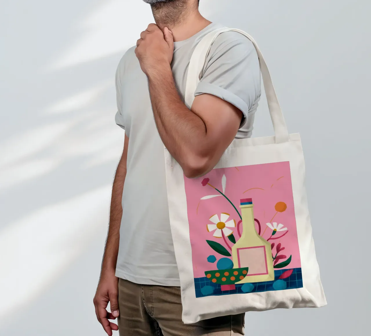 Vino Pastello Immobile borsa in juta da Lunar Valentina