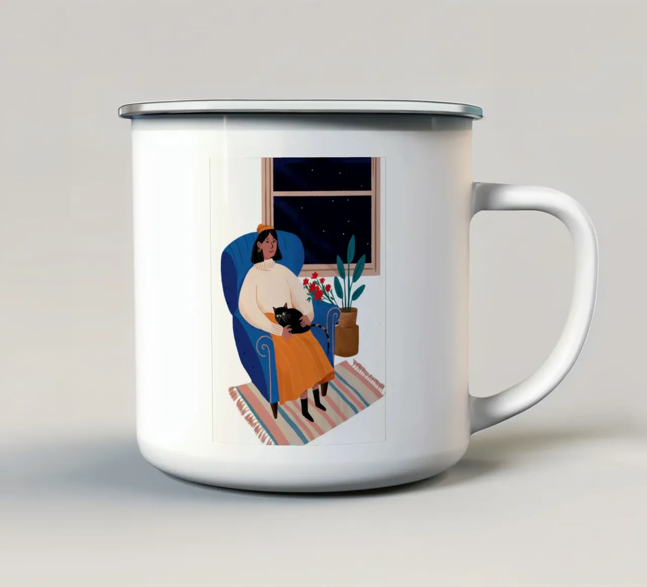 Coccole notturne stellate tazza in smalto da Line Fable