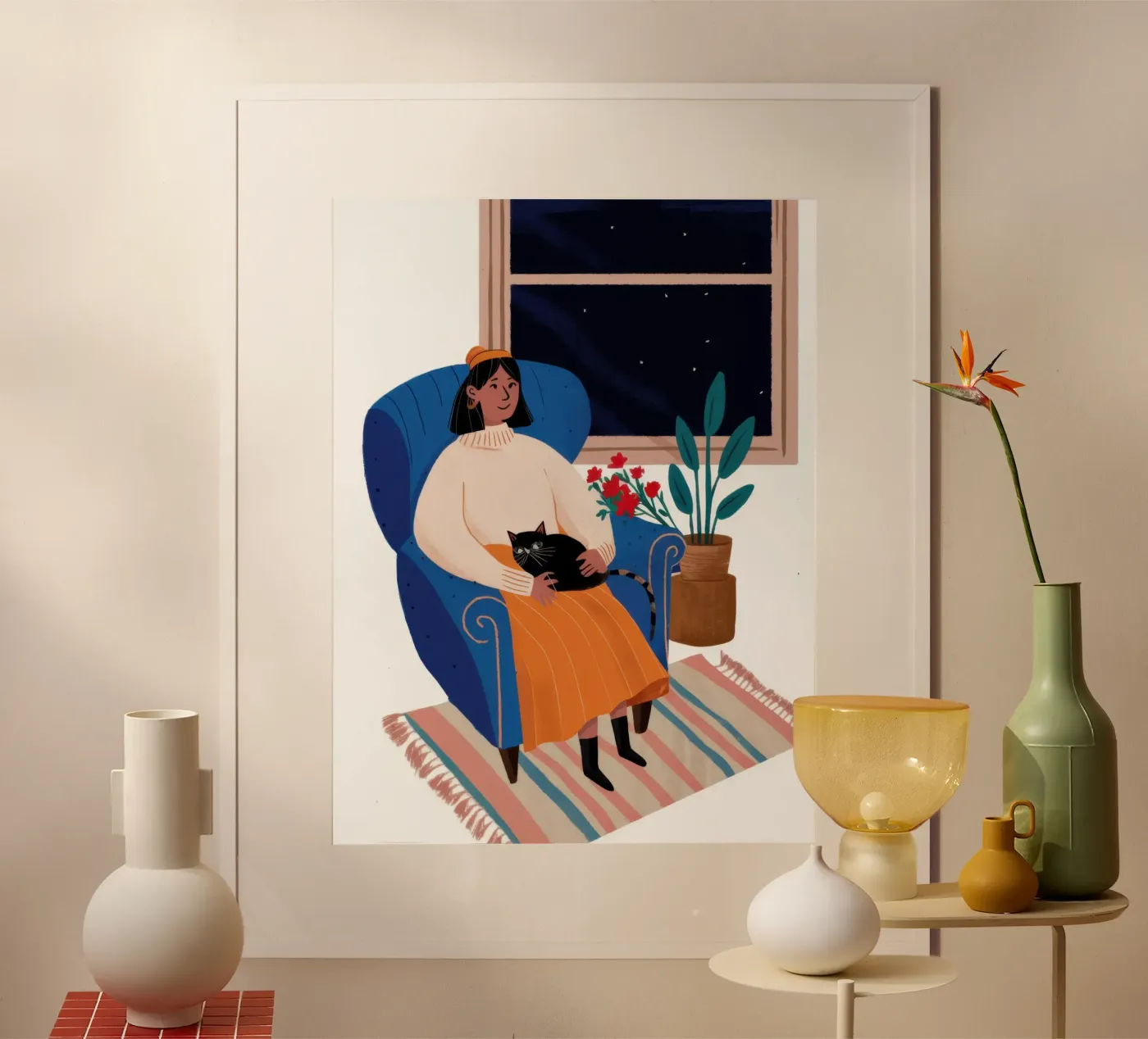 Starry Night Cuddle poster by Line Fable