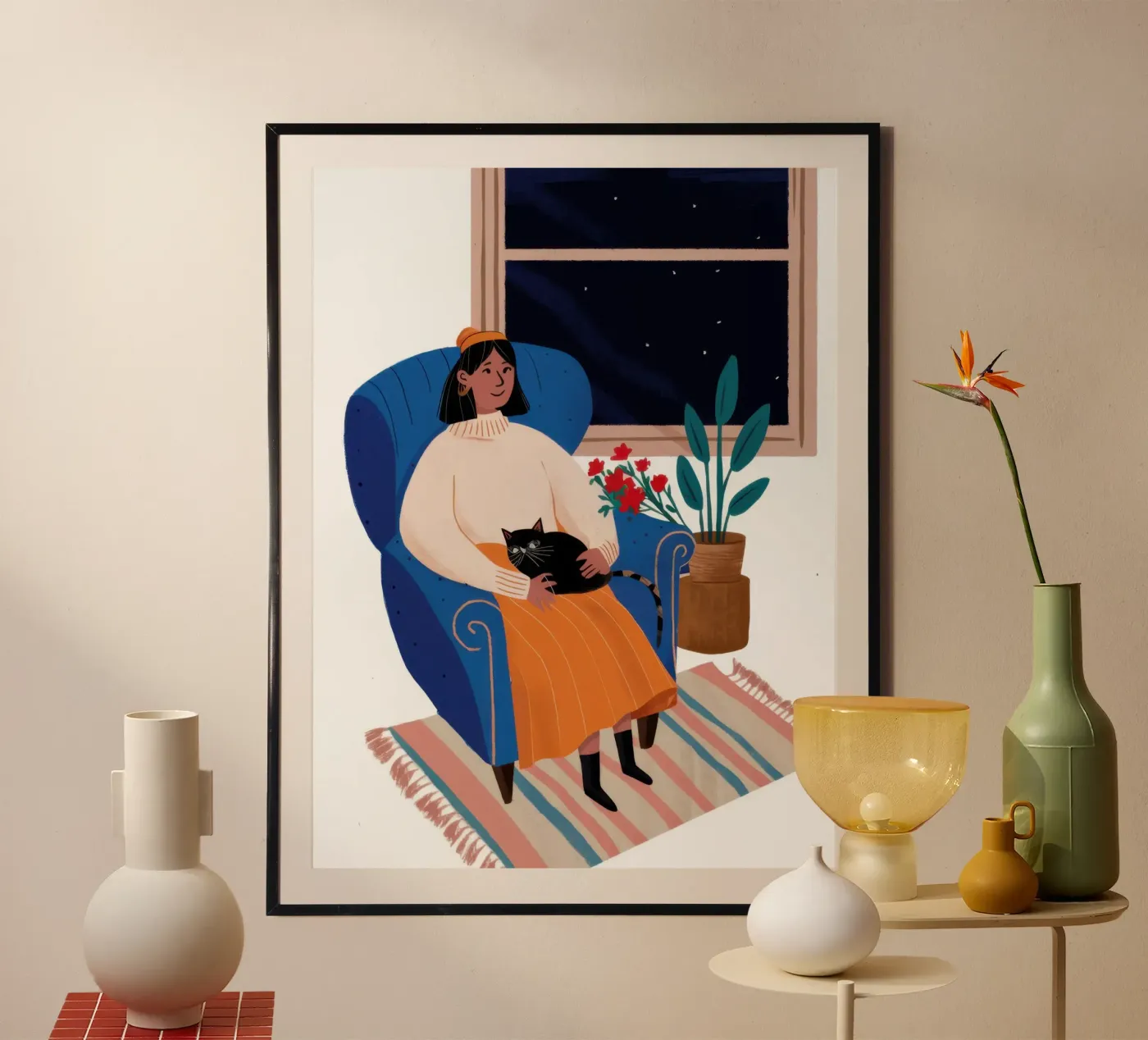 Starry Night Cuddle poster by Line Fable