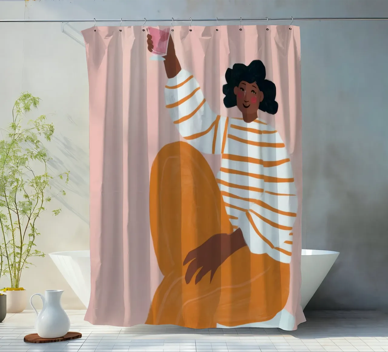 Pantalone a righe Serenity tenda da doccia da Solar Paint