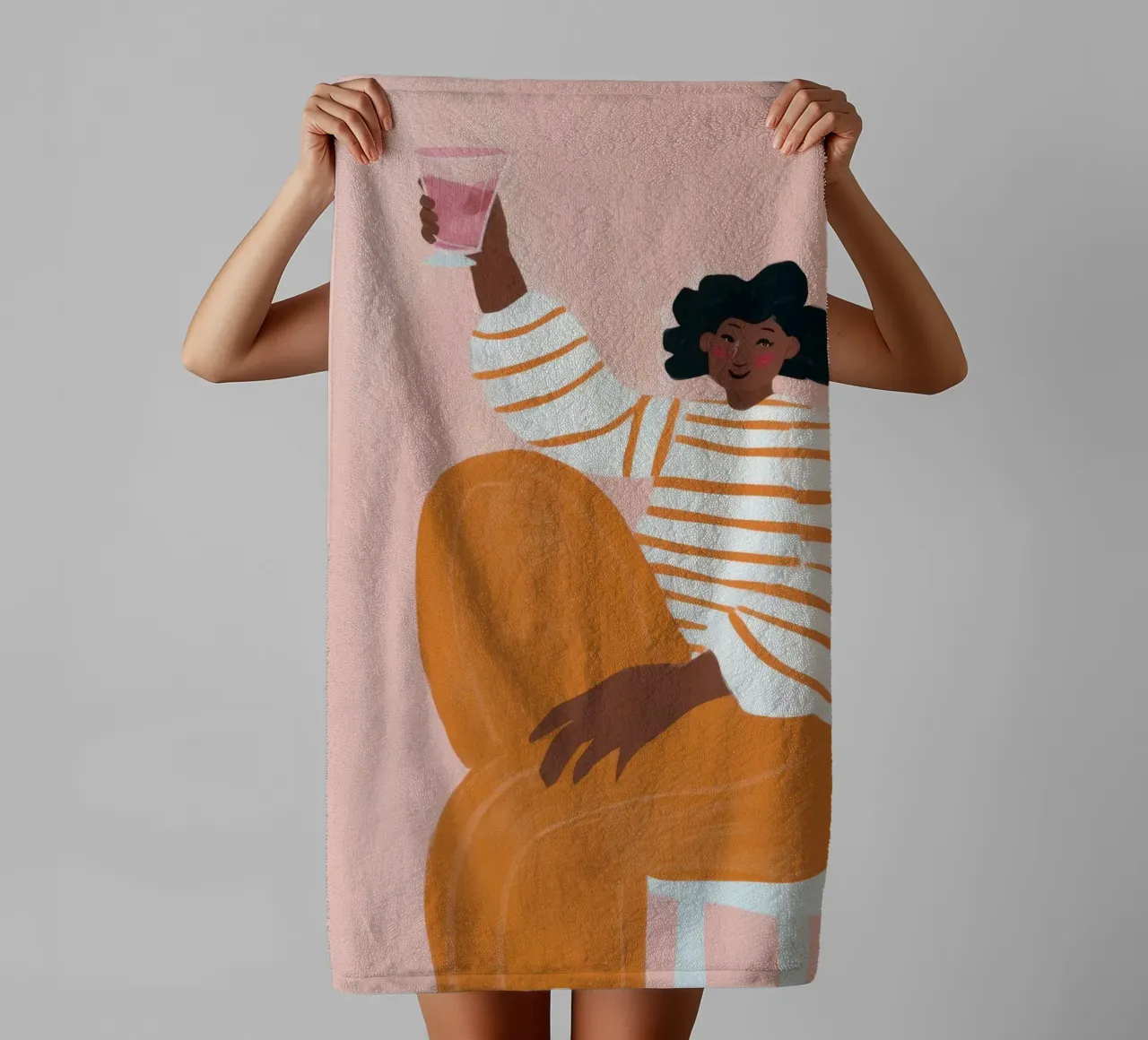 Gestreepte broek Serenity badhanddoek van Solar Paint