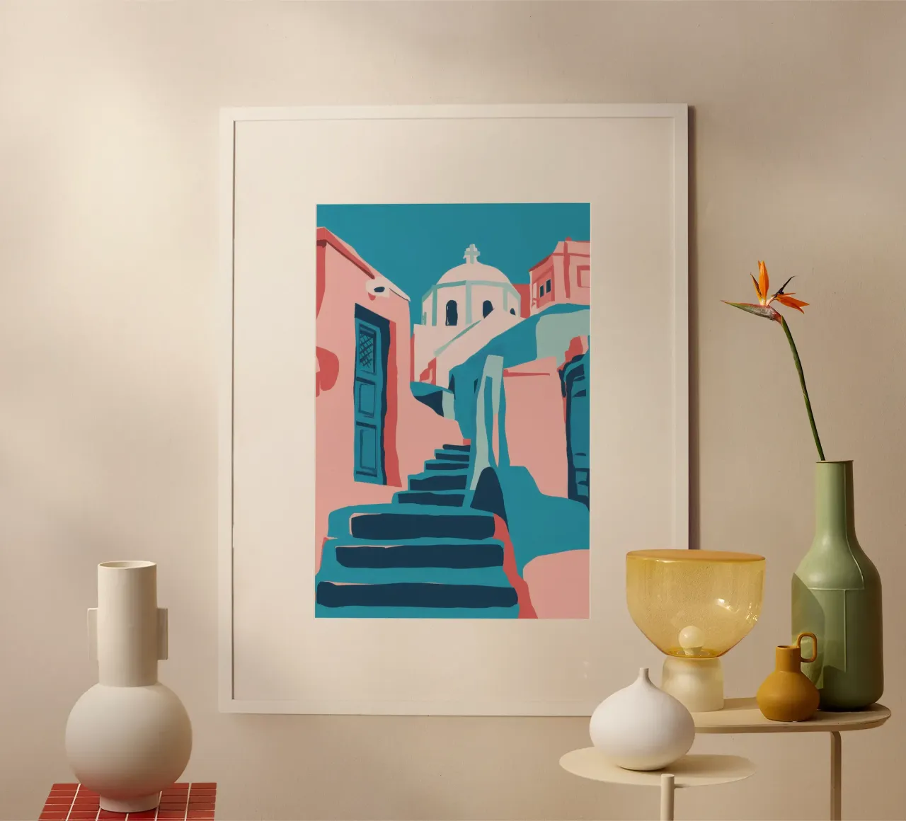 Passeggiata in un vicolo illuminato dal sole poster da Frosh Pallete