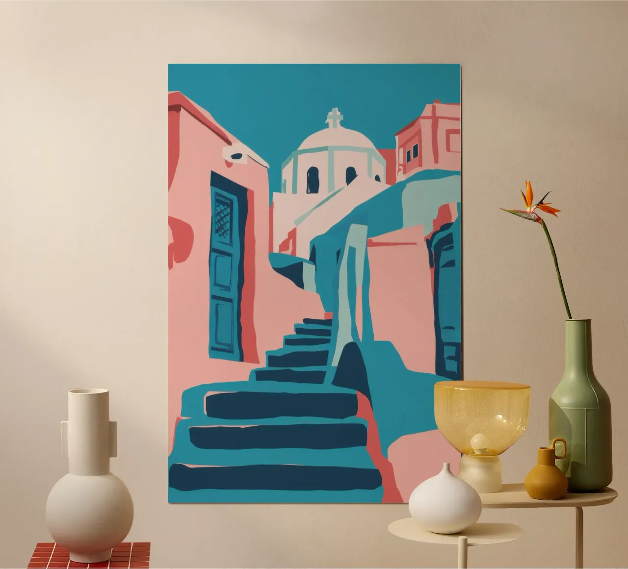 Passeggiata in un vicolo illuminato dal sole poster da Frosh Pallete