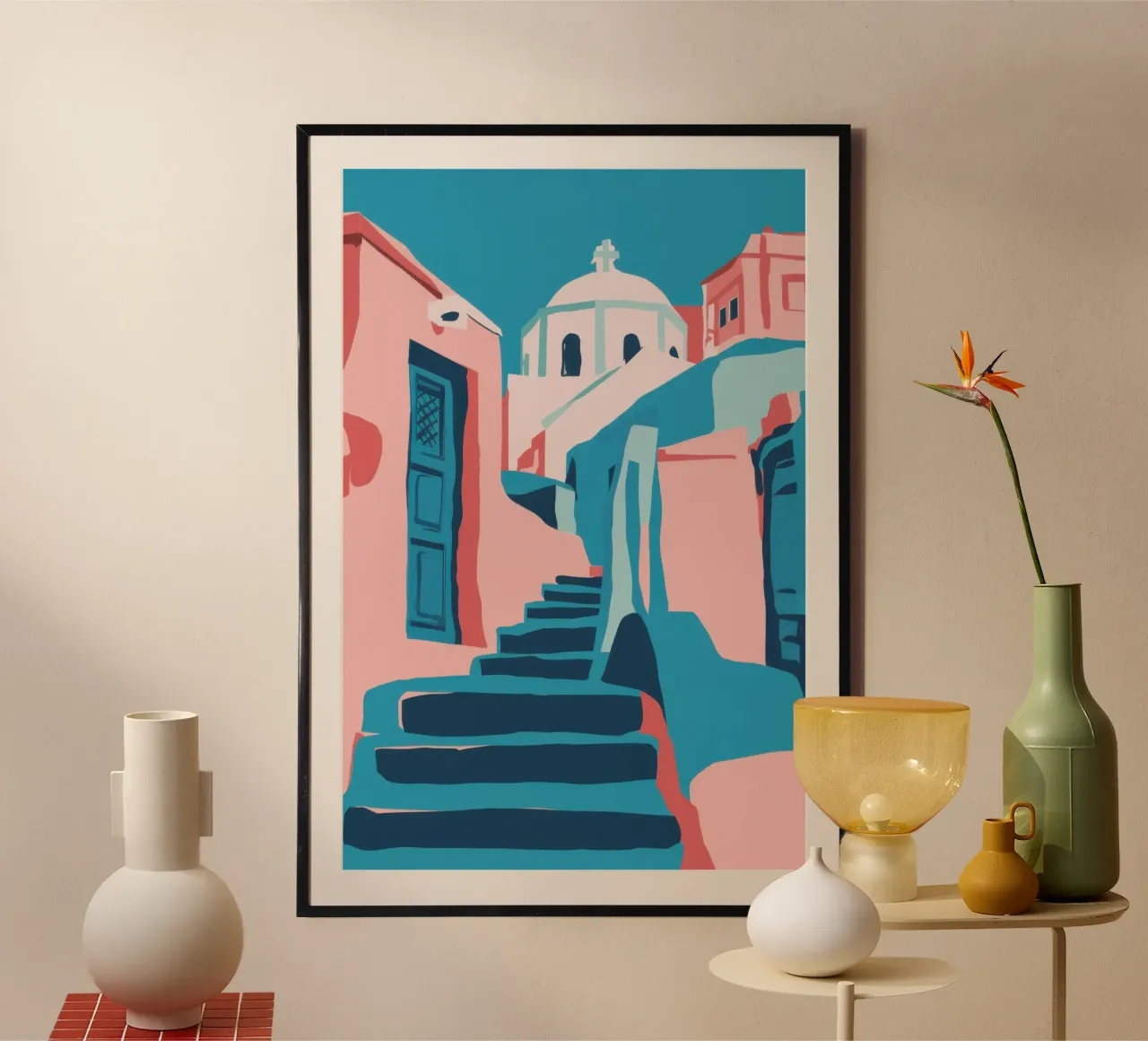 Passeggiata in un vicolo illuminato dal sole poster da Frosh Pallete