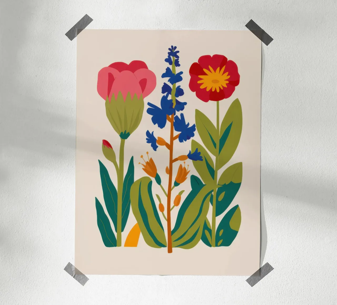 Volkskunst Blumenstrauß Hahnemühle von Line Fable