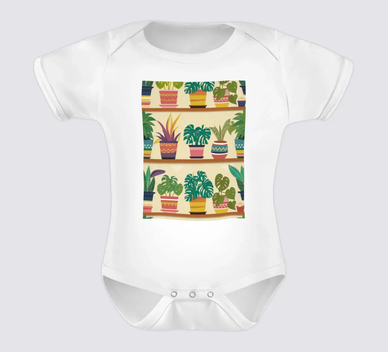 Abundant Plant Shelfie Kurzarm Babybody von Frosh Pallete